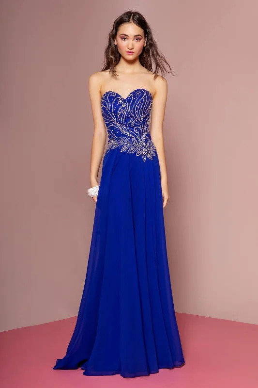 Prom Strapless Sweetheart Chiffon Long Dress