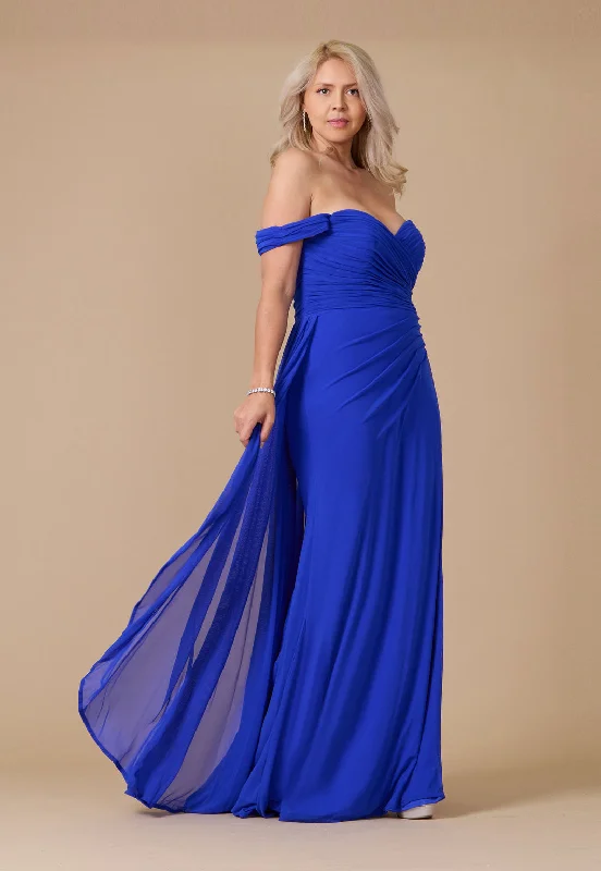 Off Shoulder Long Formal Evening Dress Royal