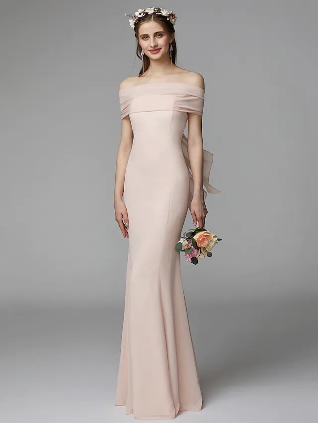 Bridesmaid Dress Strapless Sleeveless Backless Floor Length Chiffon with Sash  Ribbon  Pleats