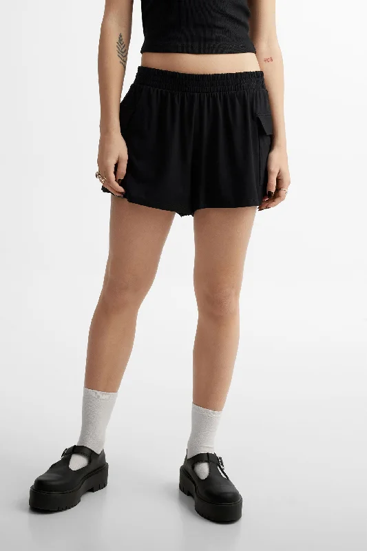 Short cargo taille élastique - Femme