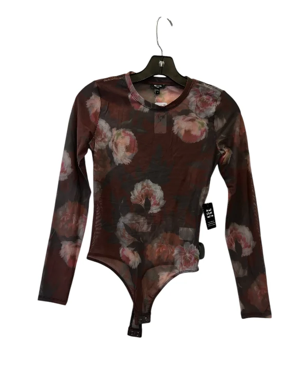 Bodysuit By Express In Floral Print, Size: Xs