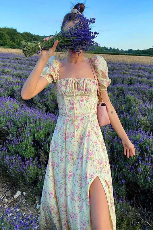 TastyHottie - Floral Print Backless Corset Maxi Dress