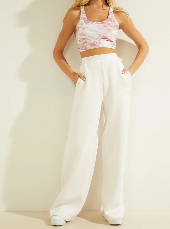 Eco White Multi Allie Active Scuba Wide-Leg Pants