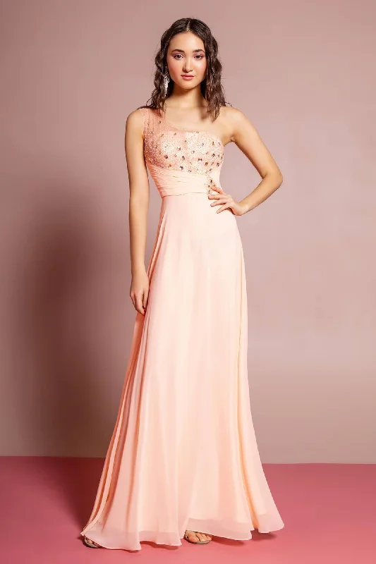 Prom Long Dress One Shoulder Evening Gown