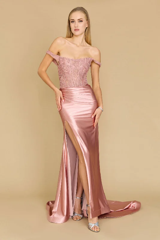 Long Corset Mermaid Prom Formal Dress Rose