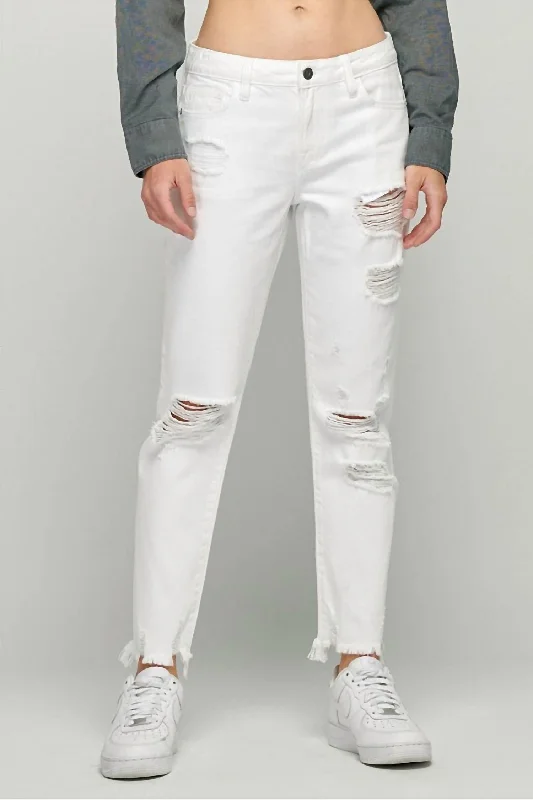 Bailey White Distressed Boyfriend