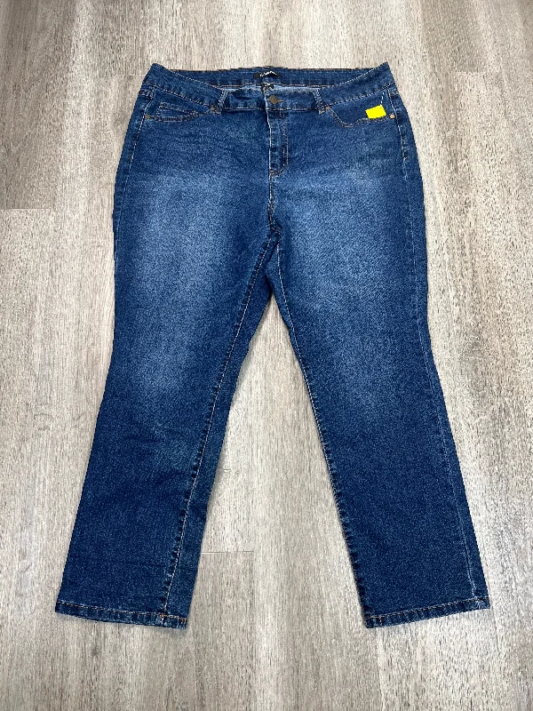 Jeans Straight By D Jeans In Blue Denim, Size: 20