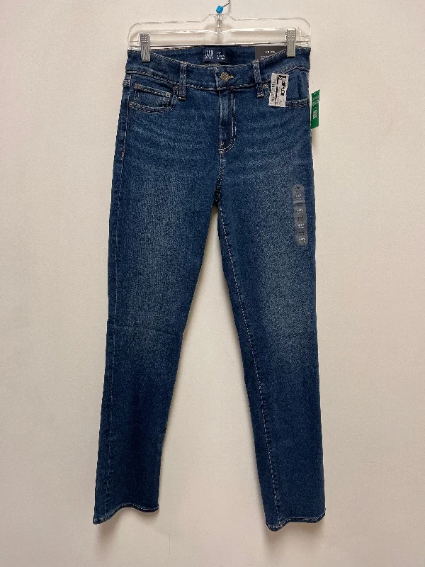 Jeans Straight By Gap In Blue Denim, Size: 4