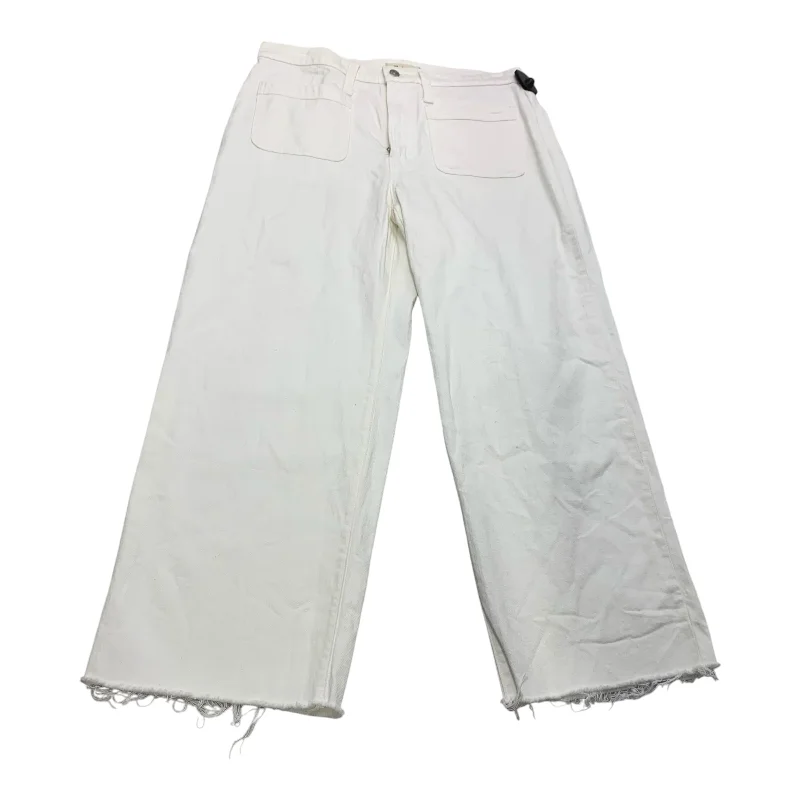 Jeans Wide Leg By Madewell In White, Size: 10