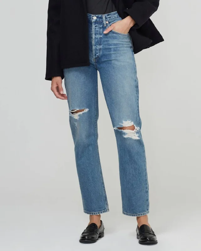 Sabine High Rise Straight Jean In Gretta