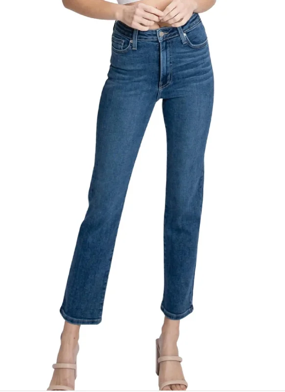 Sienna High Waist Straight Leg Ankle Jean In Dark Blue