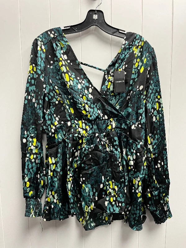 Green Blouse Long Sleeve Torrid, Size 10