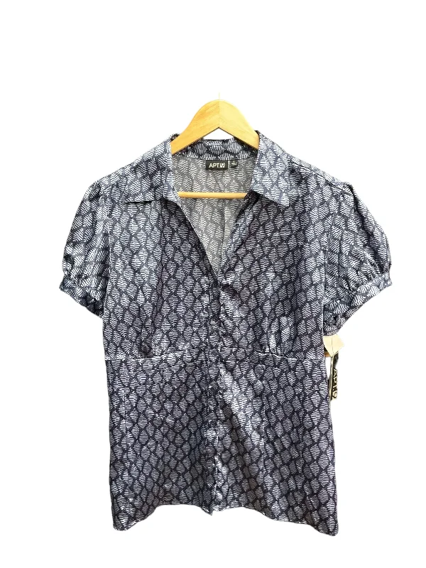 Navy Blouse Short Sleeve Apt 9, Size Xl