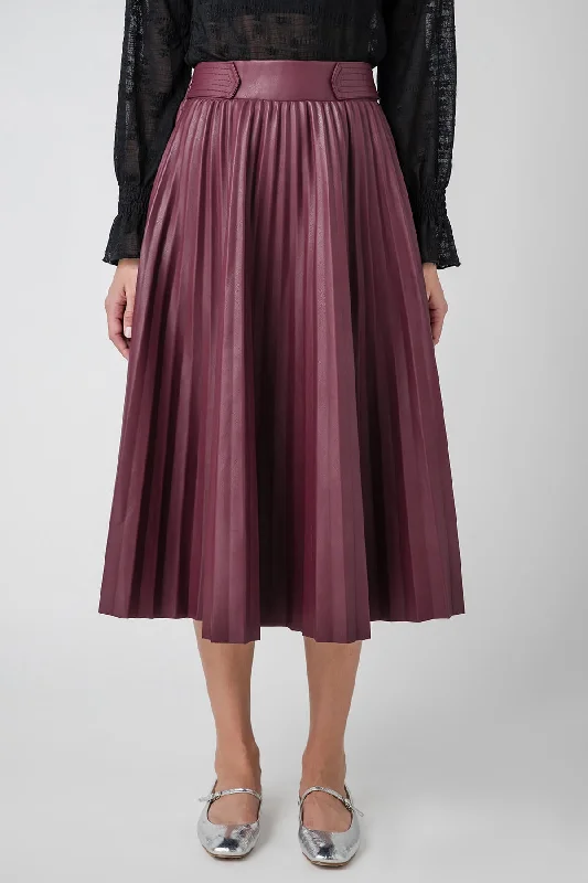 Pinch Faux Leather Pleated Skirt