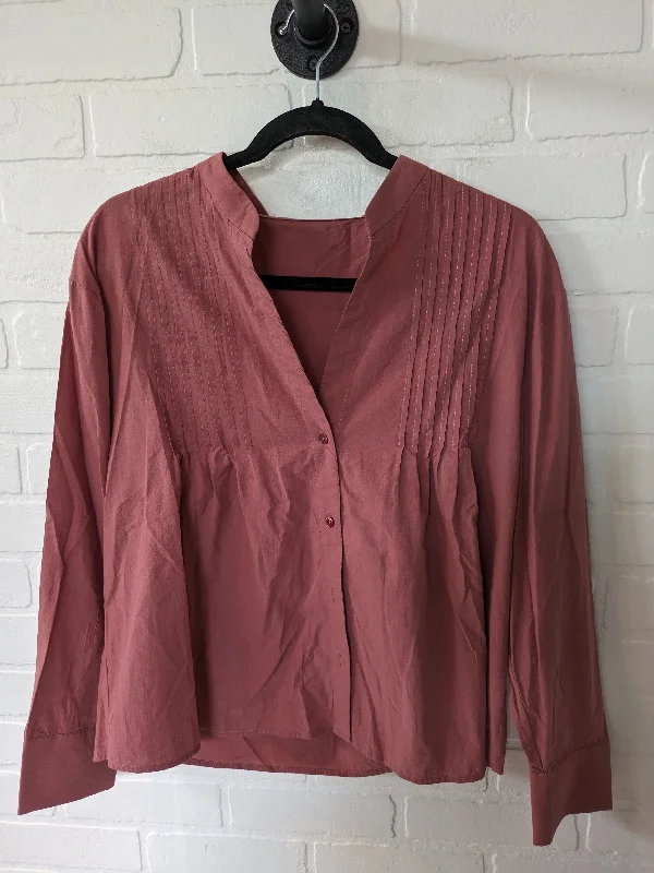 Red Blouse Long Sleeve Mng, Size Xs