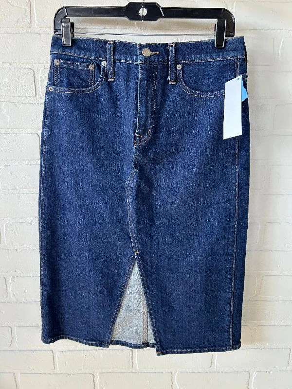 Skirt Midi By J. Crew In Blue Denim, Size: 6