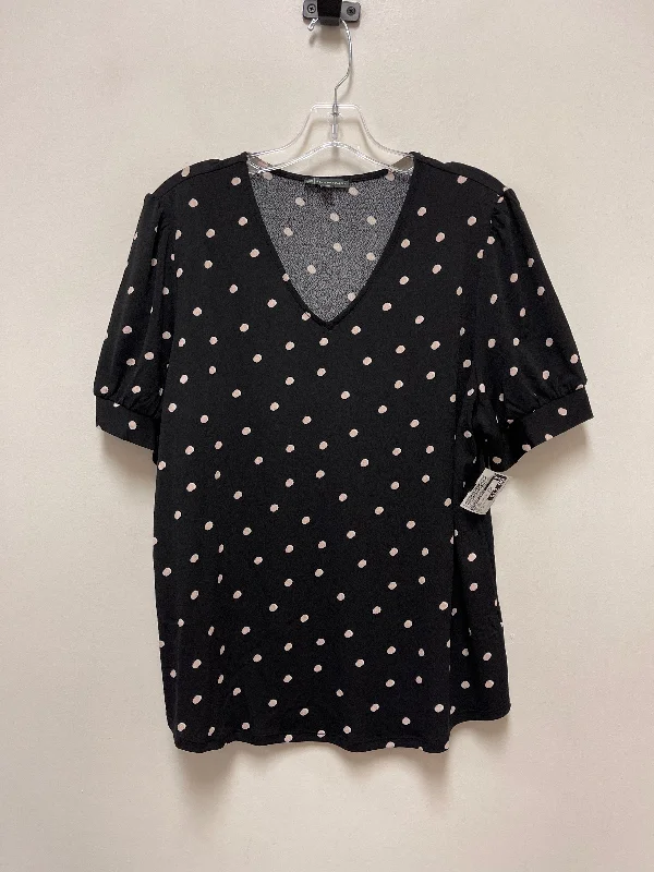 Top Short Sleeve By Adrianna Papell In Polkadot Pattern, Size: Xl