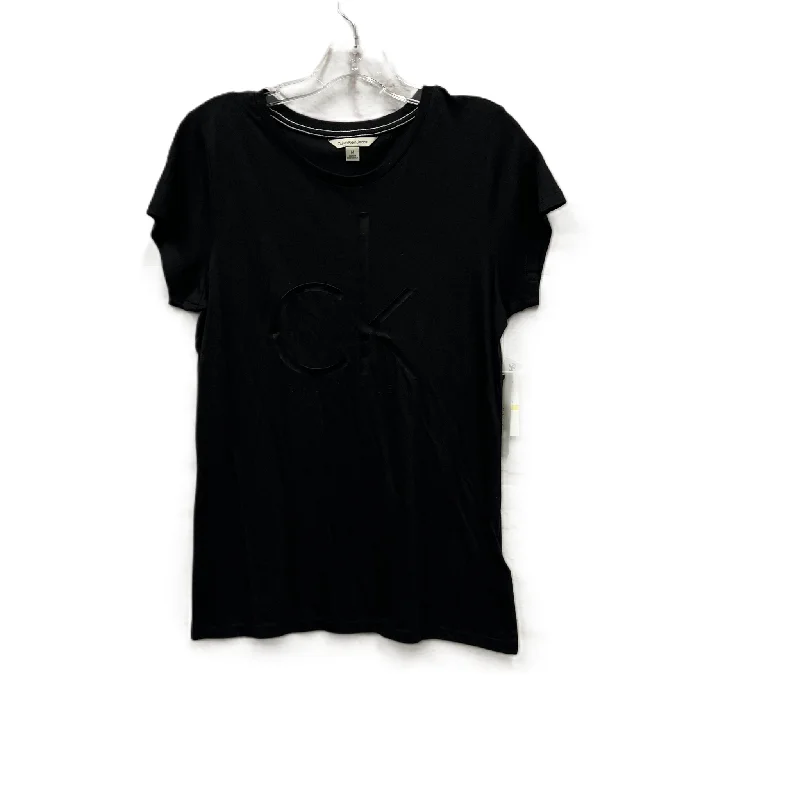 Top Short Sleeve By Calvin Klein In Black, Size: M