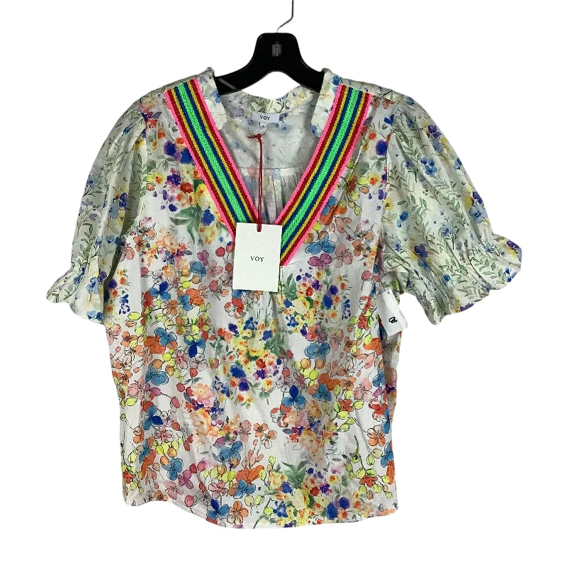 Top Short Sleeve By Cmc In Multi-colored, Size: L