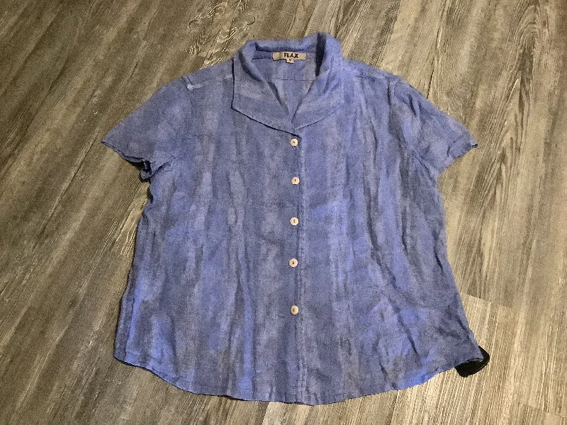 Top Short Sleeve By Flax In Blue, Size: M