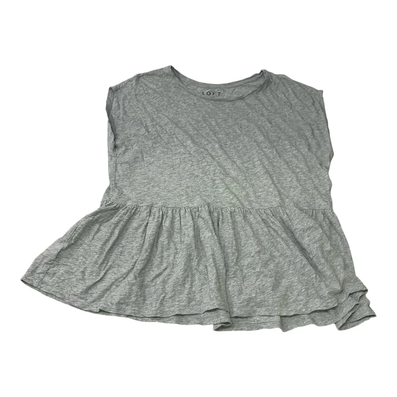 Top Short Sleeve By Loft In Grey, Size: S