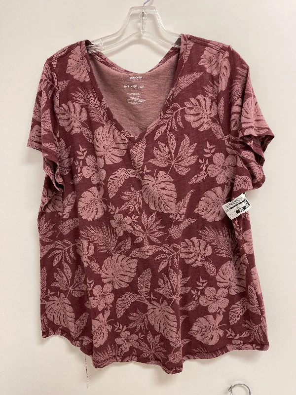 Top Short Sleeve By Sonoma In Red, Size: 2x