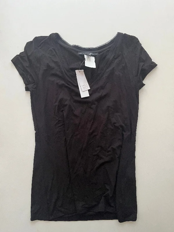 Top Short Sleeve By White House Black Market O In Black, Size: Xs