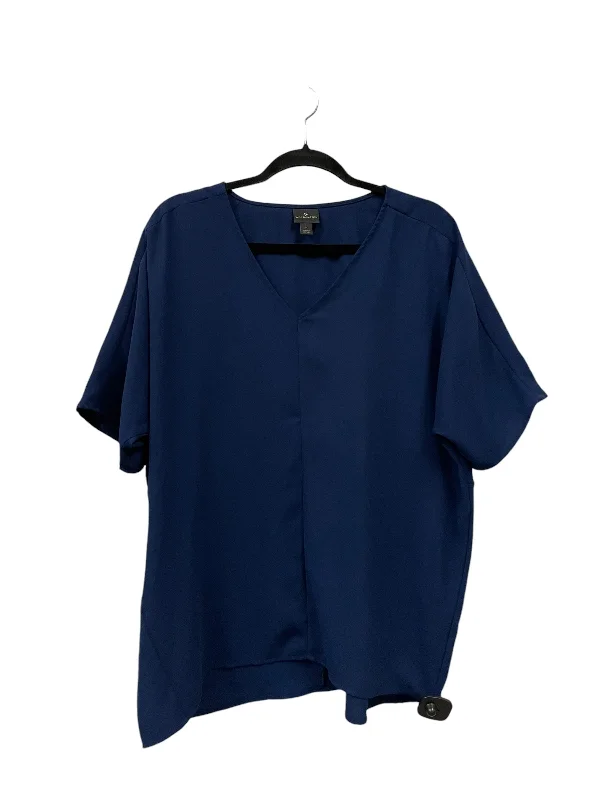 Top Short Sleeve By Worthington In Blue, Size: L