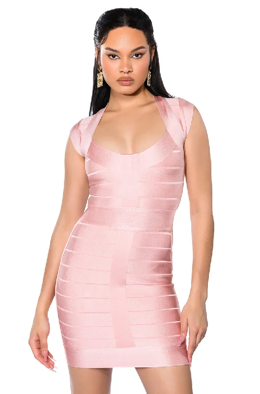 MILA CAP SLEEVE SOFT BANDAGE MINI DRESS