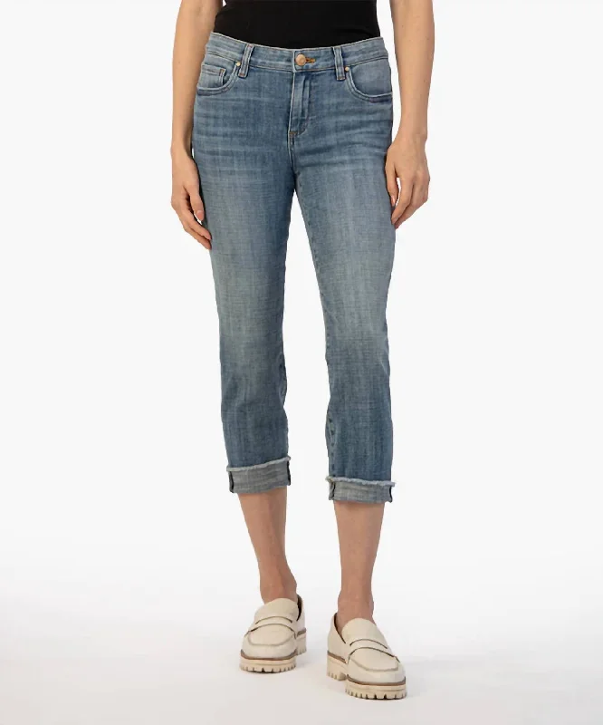 Amy Crop Straight Leg Jean In Gained/medium Base Wash