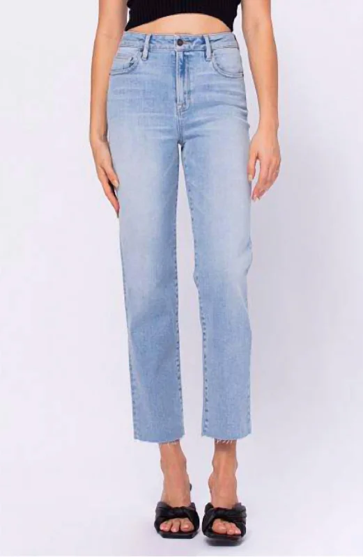 Beachin' Cropped High Rise Straight Jean In Super Light