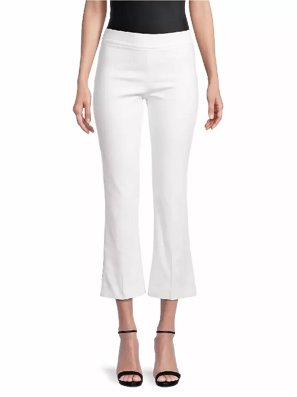 Leo Ponti Jersey Crop Flare Pants In Off-White