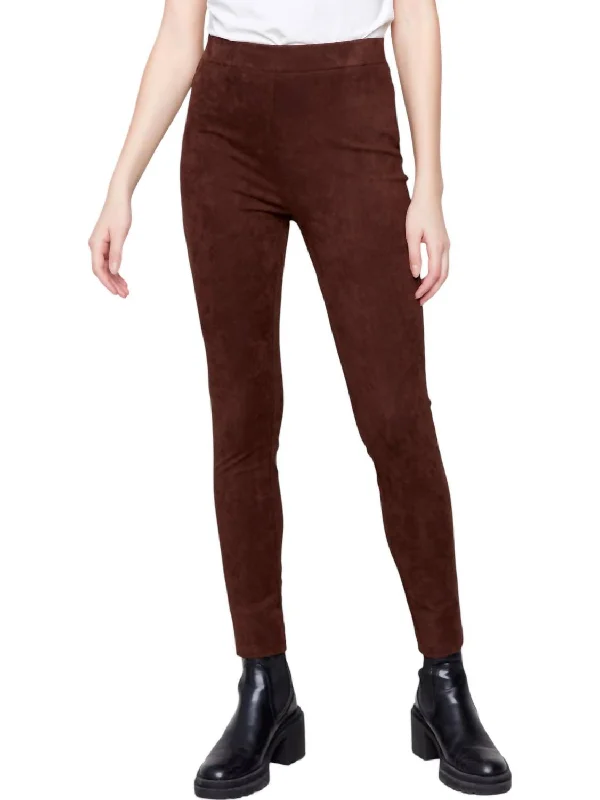 Stitch Detail Pull-On Pants In Mocha