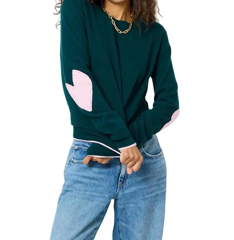 Patchwork Cashmere Sweater In Emerald