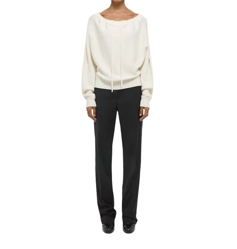 Ruched Dolman Sweater Top In Ivory