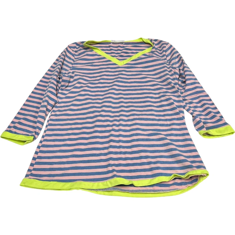 Top Long Sleeve By Poetsky In Blue & Green, Size: M