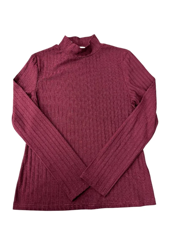 Top Long Sleeve By Leela & Lavender In Maroon, Size: M