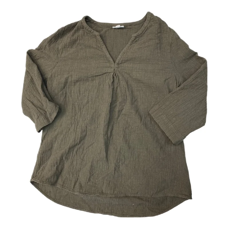 Top Long Sleeve By Pure Jill In Green, Size: L