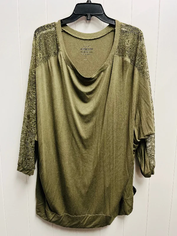 Top Long Sleeve By Torrid In Green, Size: 30