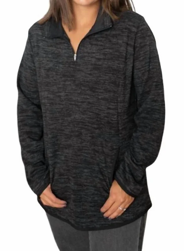 Zipper Pullover In Grey