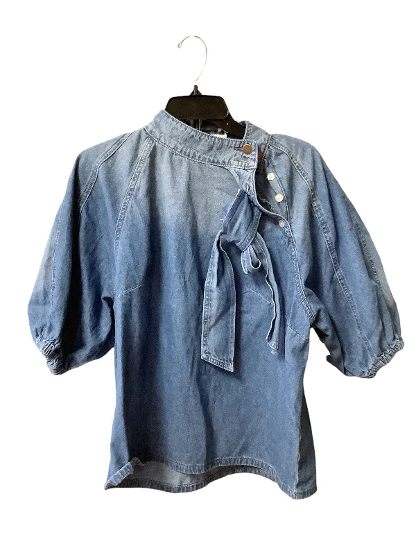 Top 3/4 Sleeve By Cmc In Blue Denim, Size: L