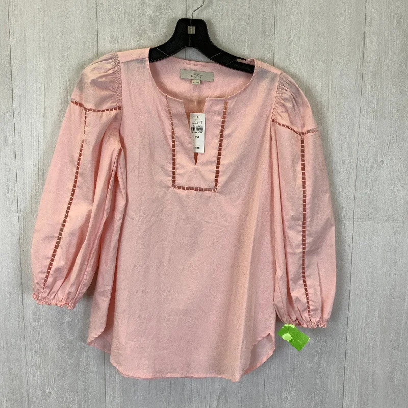 Top 3/4 Sleeve By Loft In Pink, Size: Xxs