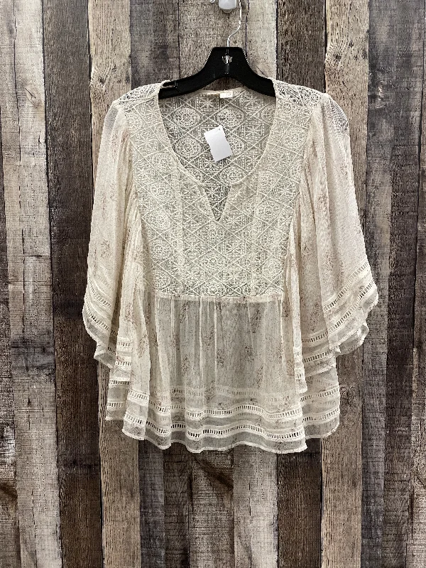 Top 3/4 Sleeve By Meadow Rue In Cream, Size: S