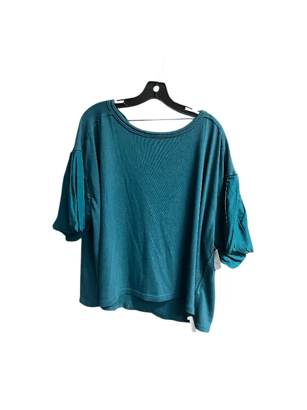 Top 3/4 Sleeve By We The Free In Green, Size: M