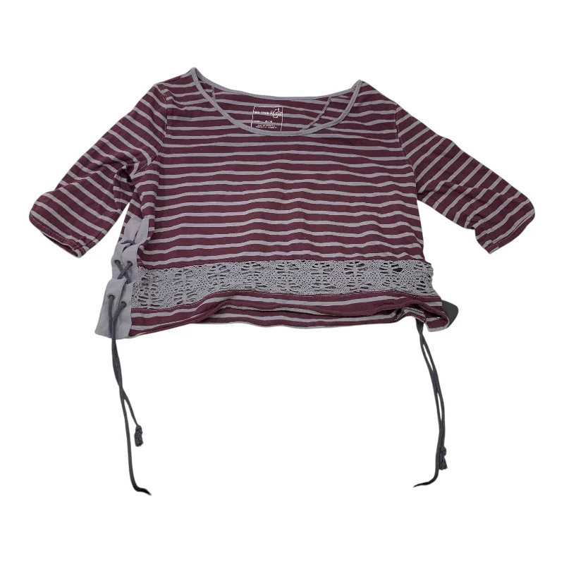 Top 3/4 Sleeve By We The Free In Striped Pattern, Size:M