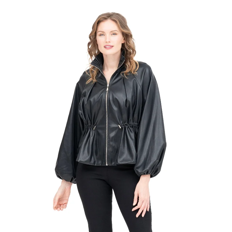 Damee NYC Vegan Leather Drawstring Jacket - 4899