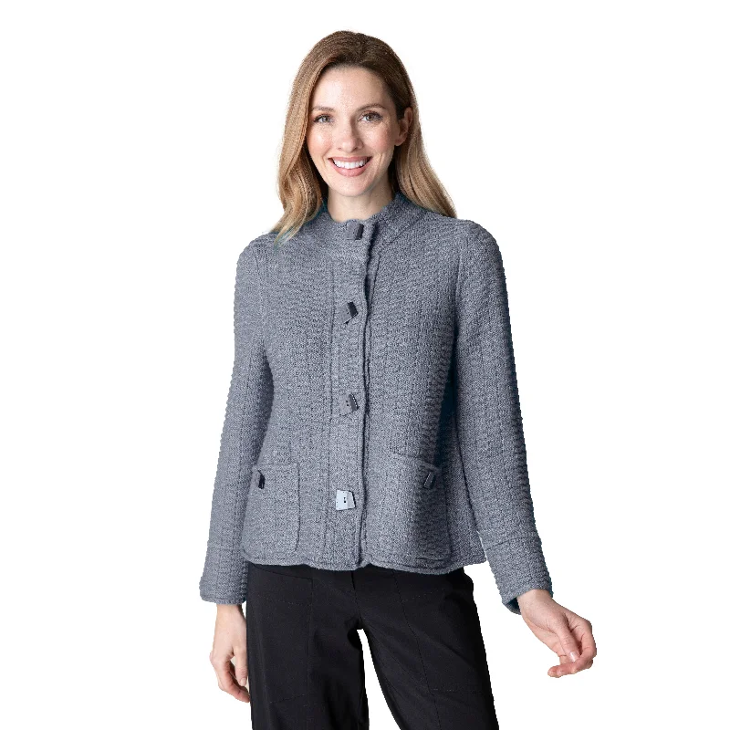 Habitat Textured Knit Brick Stitch Cozy Jacket in Iron - 89106-IRN