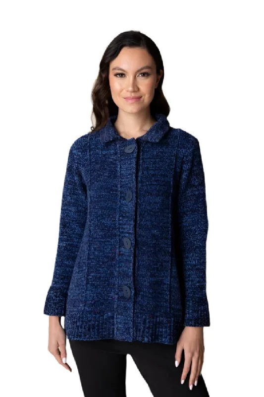 Habitat "Tweedy Chenile" Cardigan Jacket in Navy - 87728-NVY