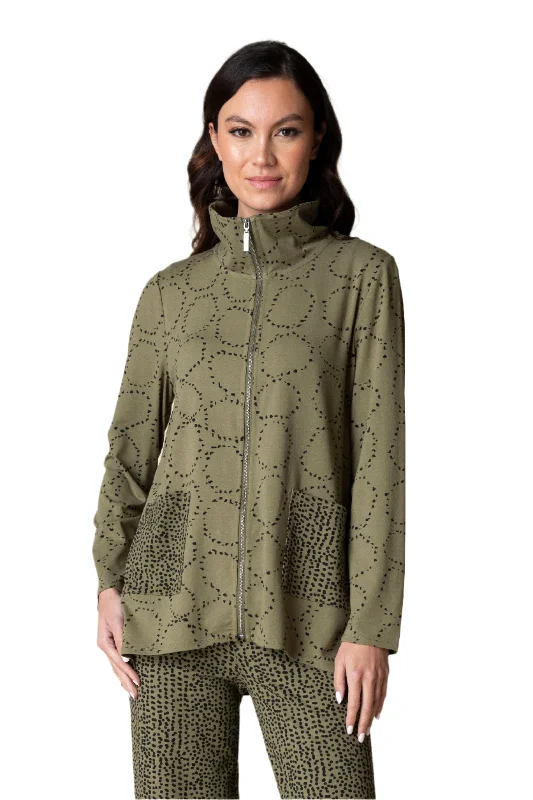 Habitat's Core Travel Knit Circles & Dot Print Zip Jacket - 55533