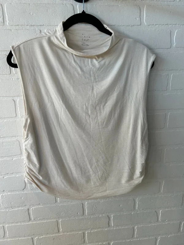 Top Sleeveless By A New Day In Cream, Size: L